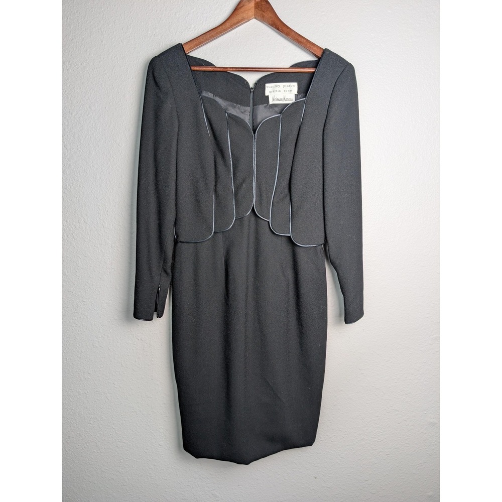 Stanley Platos Martin Ross Dress Womens 6 Black Knee Length‎ Long Sleeve